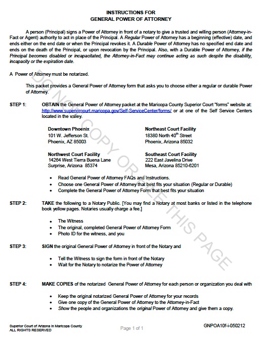 free-arizona-durable-general-power-of-attorney-form-template