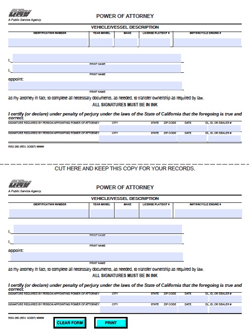 DMV POA Form