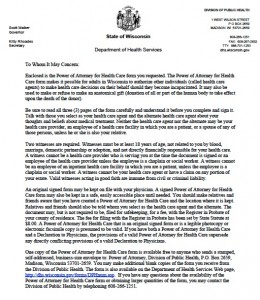 Free Wisconsin Advance Directive Medical POA Form – PDF